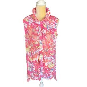 Tango Mango Pink Peach NEW NWT Wire Collar Tunic Top Size Large
